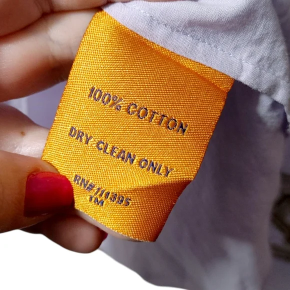 Tory Burch Lilac Purple Embroidered Gold Long Sleeve Cotton Blouse Women Size 4 - Picture 6 of 7